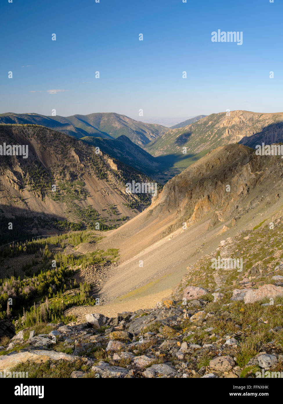 Looking down the Rock Creek Valley from above treeline, Absaroka