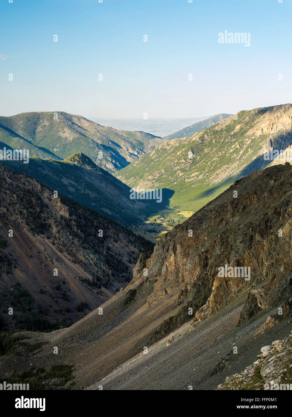 Looking down the Rock Creek Valley from above treeline, Absaroka