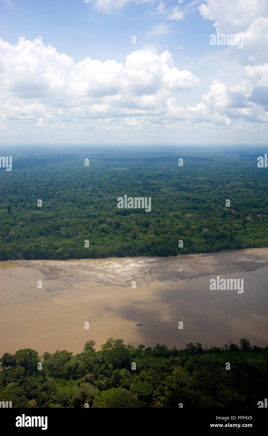 Aerial view of amazon River in Ecuador Stock Photo