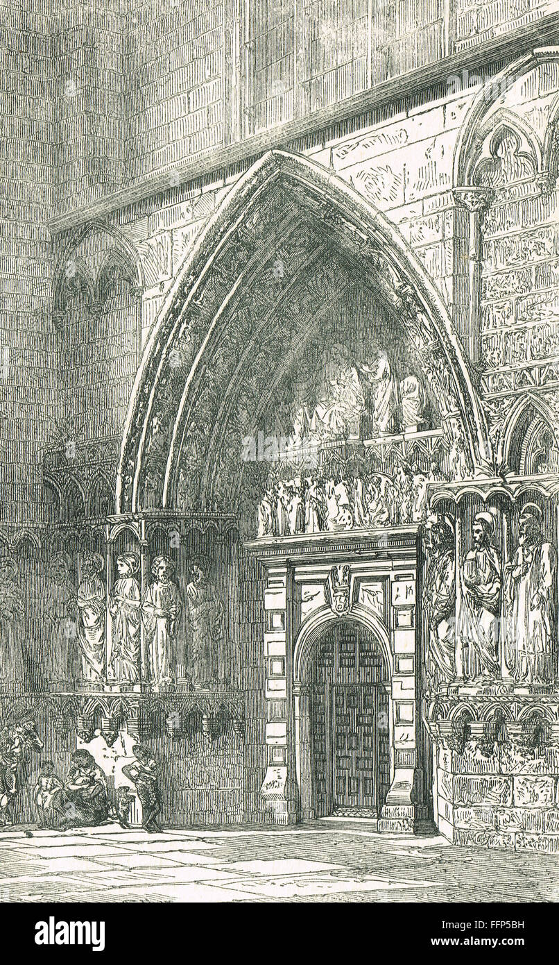 North transept portal, Burgos Cathedral (Apostle's Gate), Spain Stock Photo