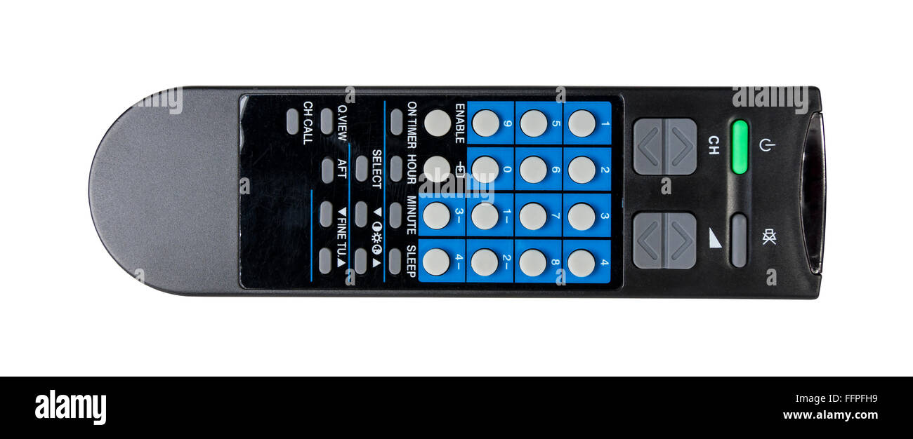 TV remote control isolated on white background Stock Photo - Alamy