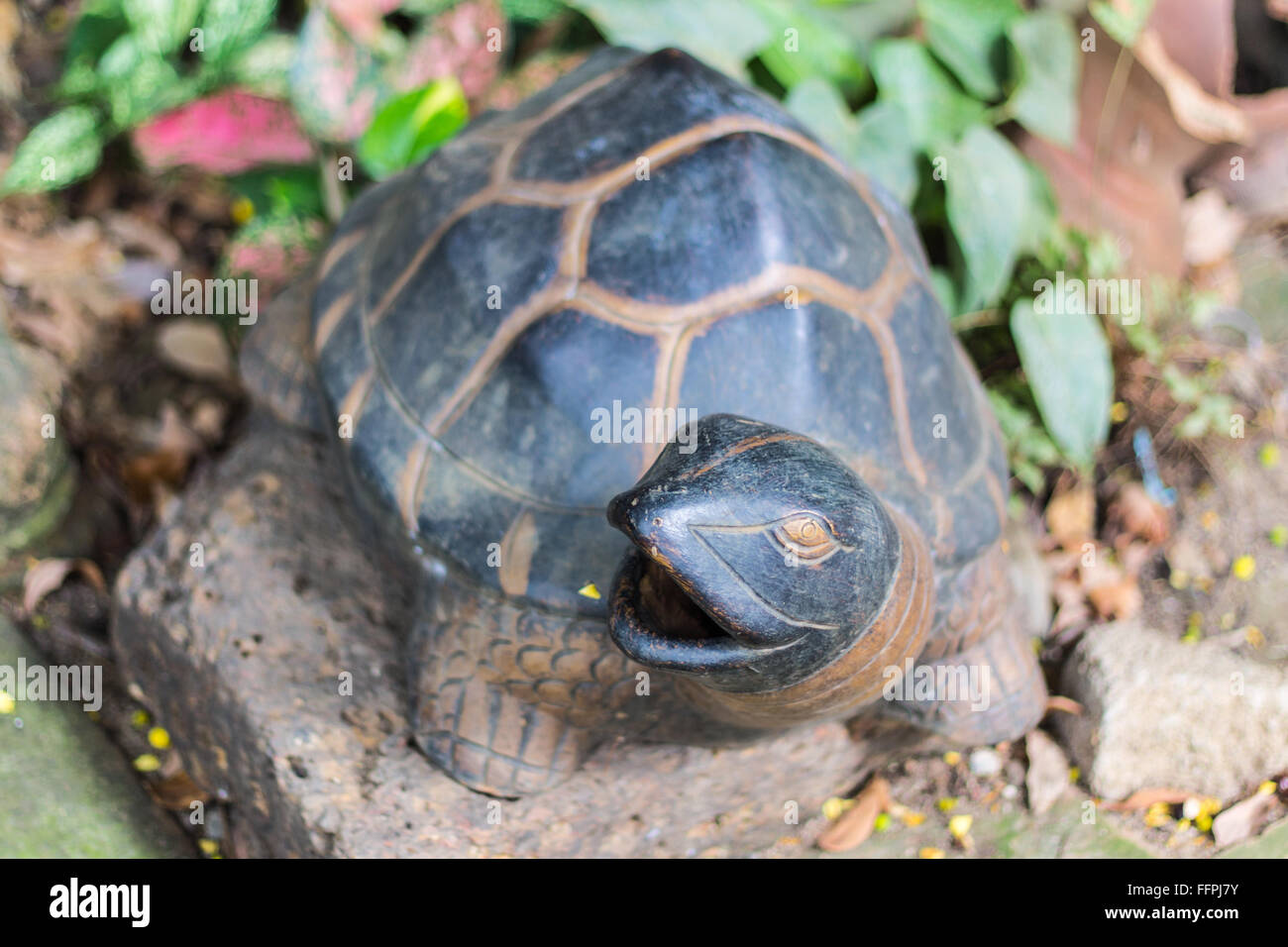 Turtle statue in the garden Stock Photo