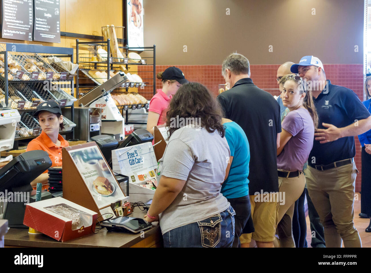 ocala florida panera bread restaurant inside counter woman panera bread customer service