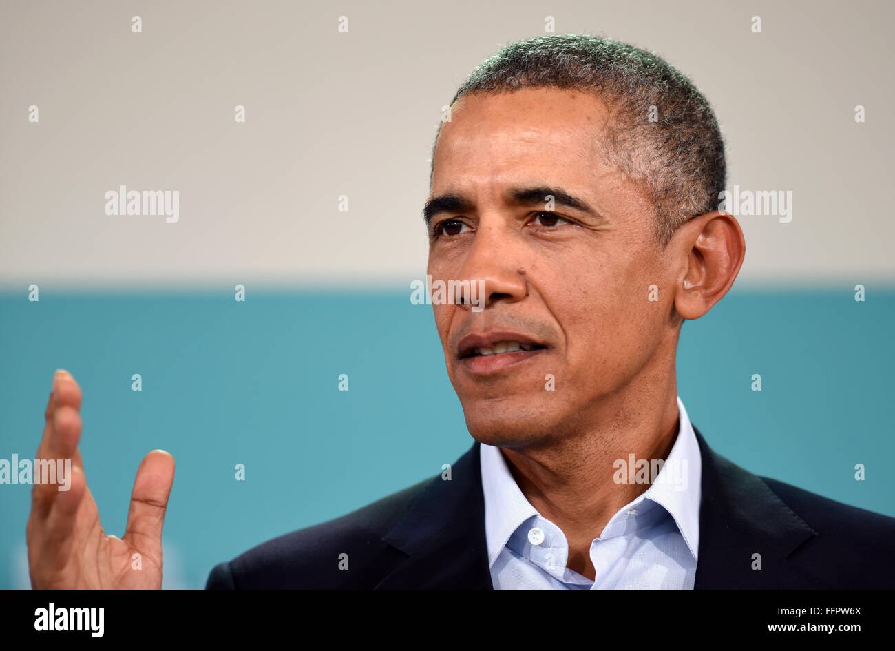Rancho Mirage, USA. 16th Feb, 2016. U.S. President Barack Obama speaks ...