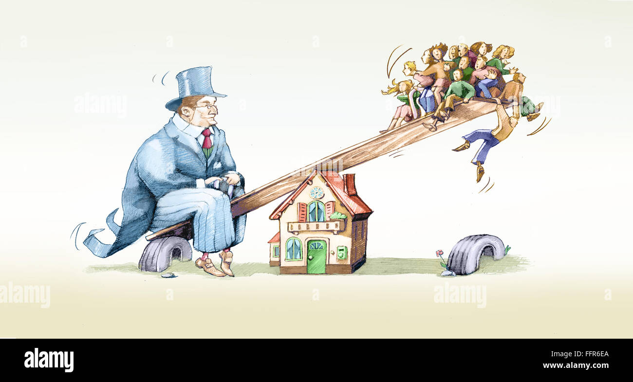 swing between a financier and the people who come on a mortgage Stock Photo