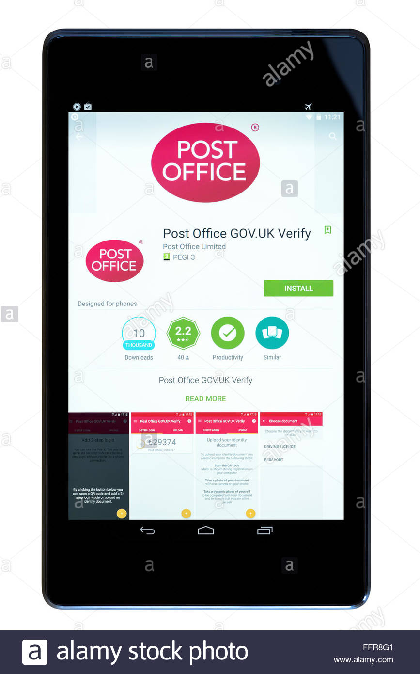 GOV.UK Verify identity app used on the Post Office app on ...