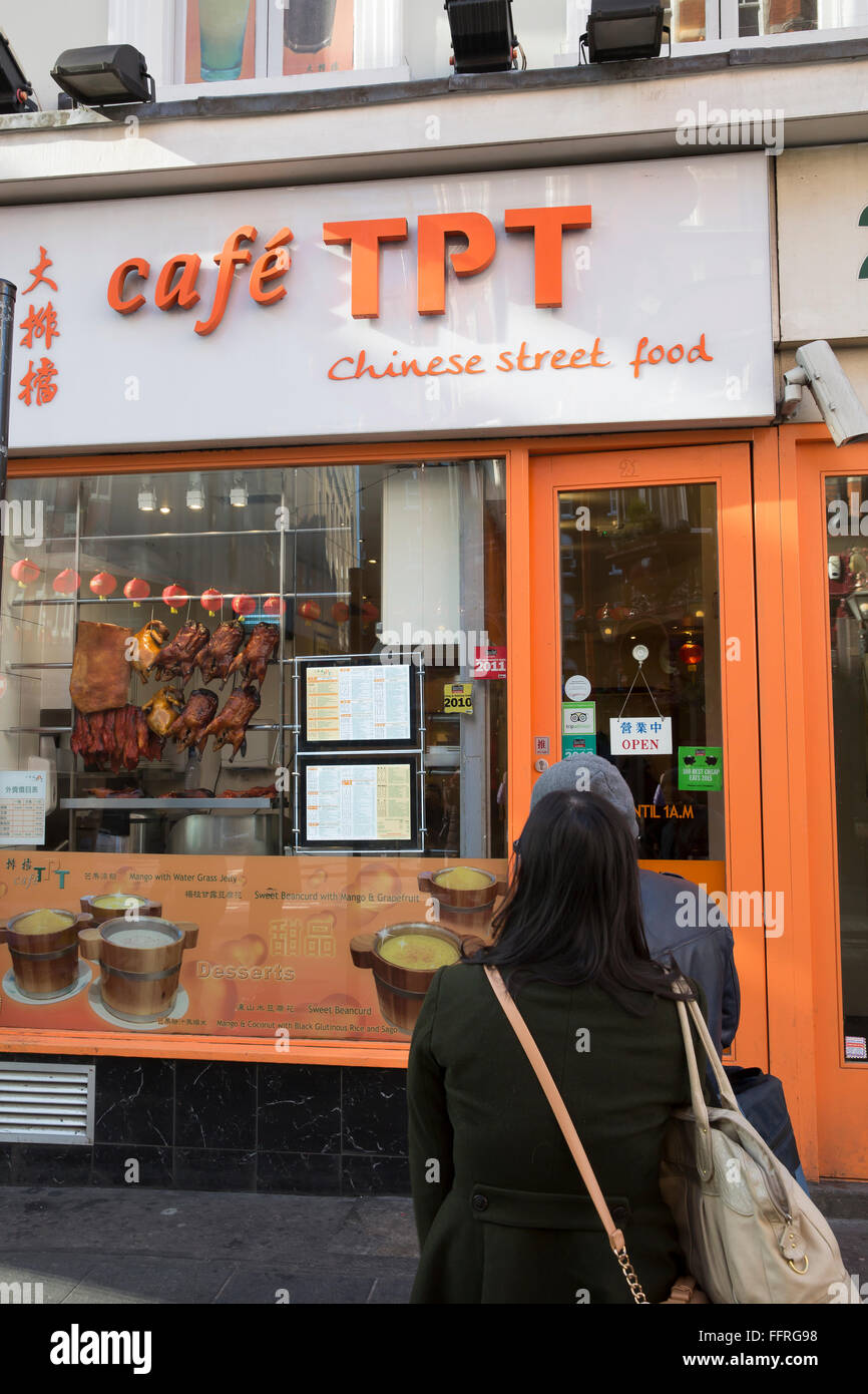 Cafe TPT Chinese restaurant in China town London Stock Photo