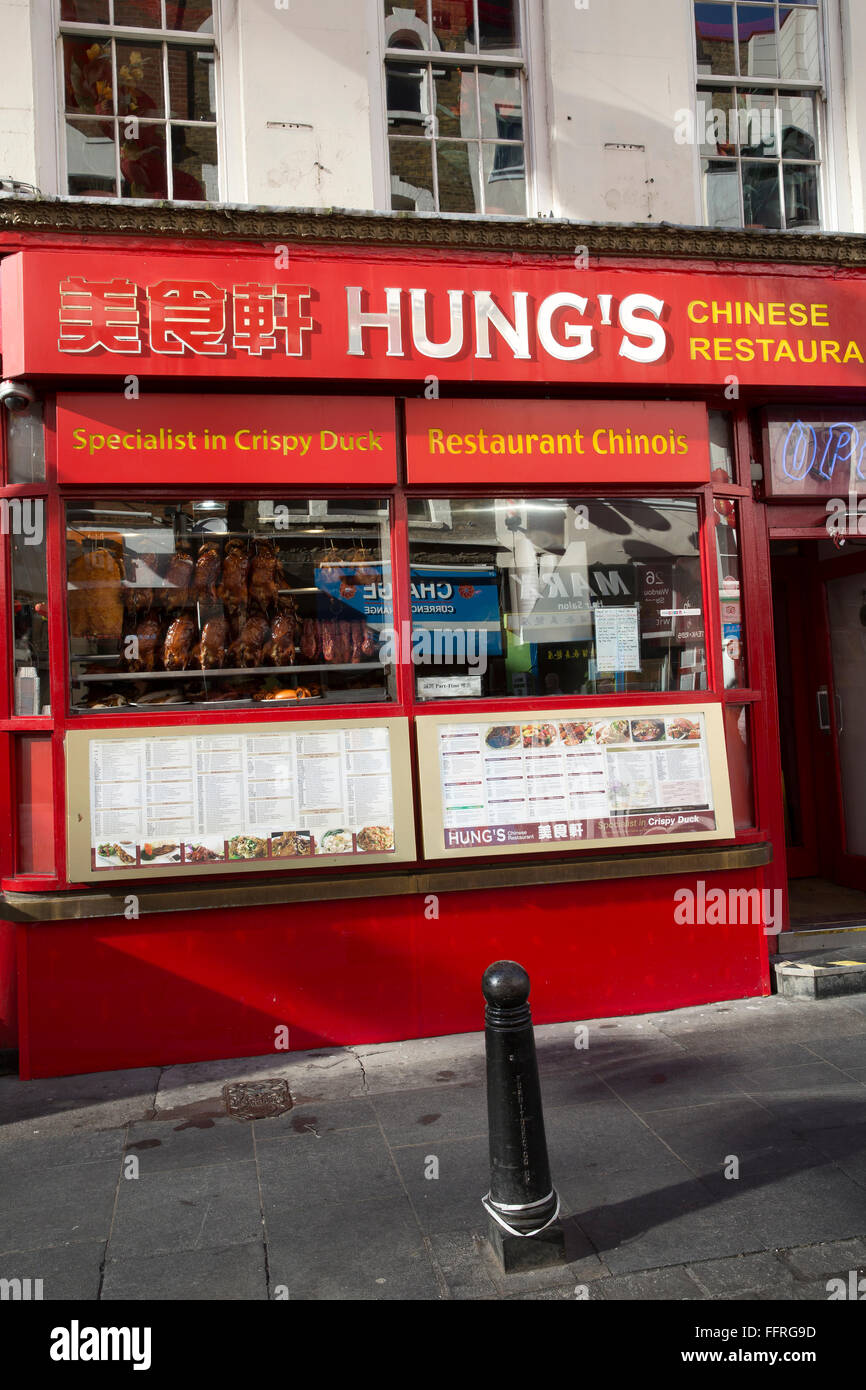 Hungs Chinese restaurant in China town London Stock Photo Alamy