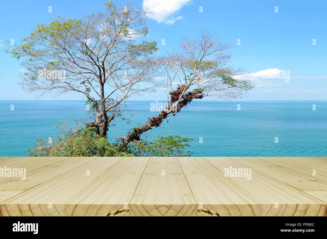 Bright Sky and South Sea View on the Sunny Day. Stock Photo