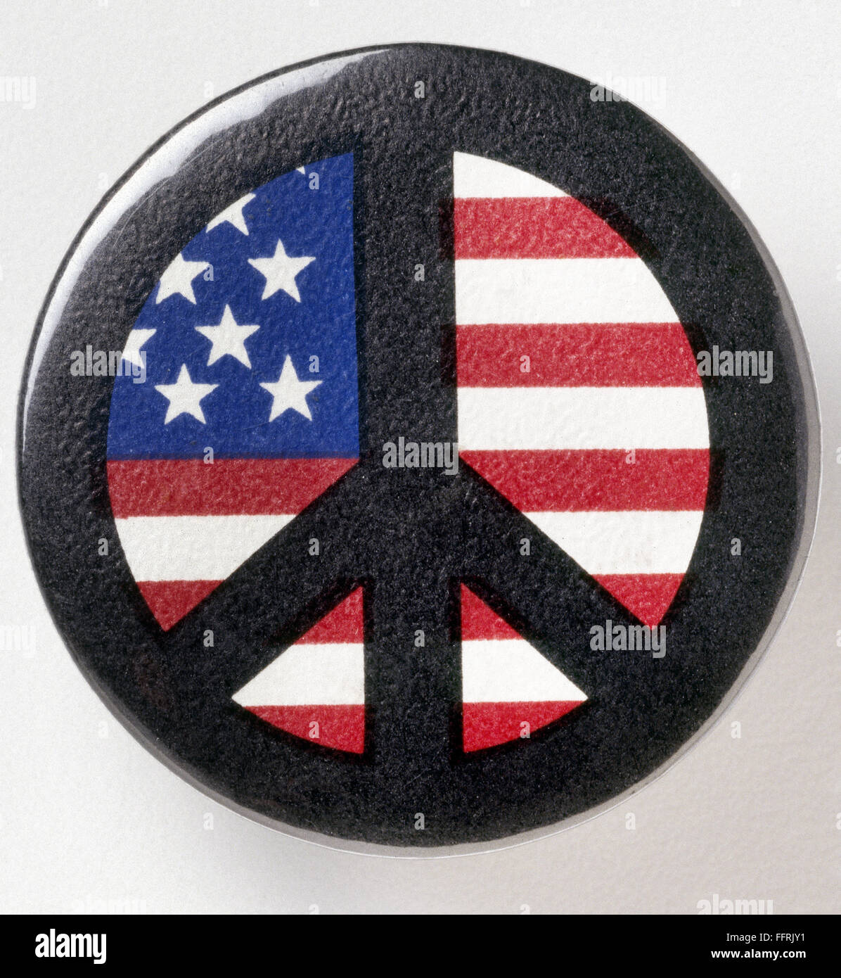 PEACE BUTTON, c1971. /nAmerican peace button, c1971, worn by opponents ...