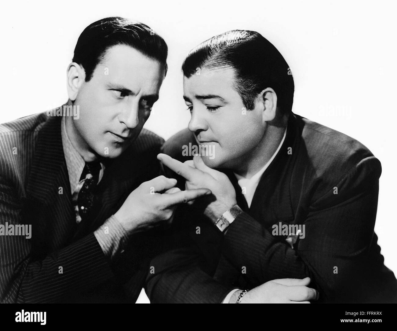 ABBOTT AND COSTELLO, 1942. /nBud Abbott (left) and Lou Costello in the film 'Rio Rita,' 1942
