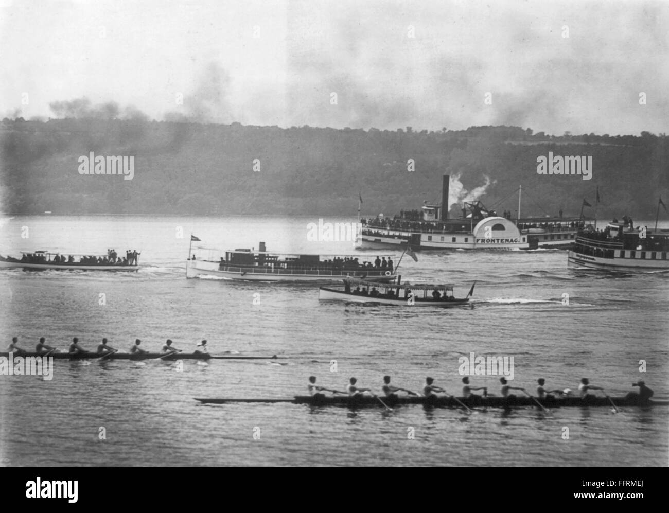 ROWING RACE, c1906. /nRowing race between the University of