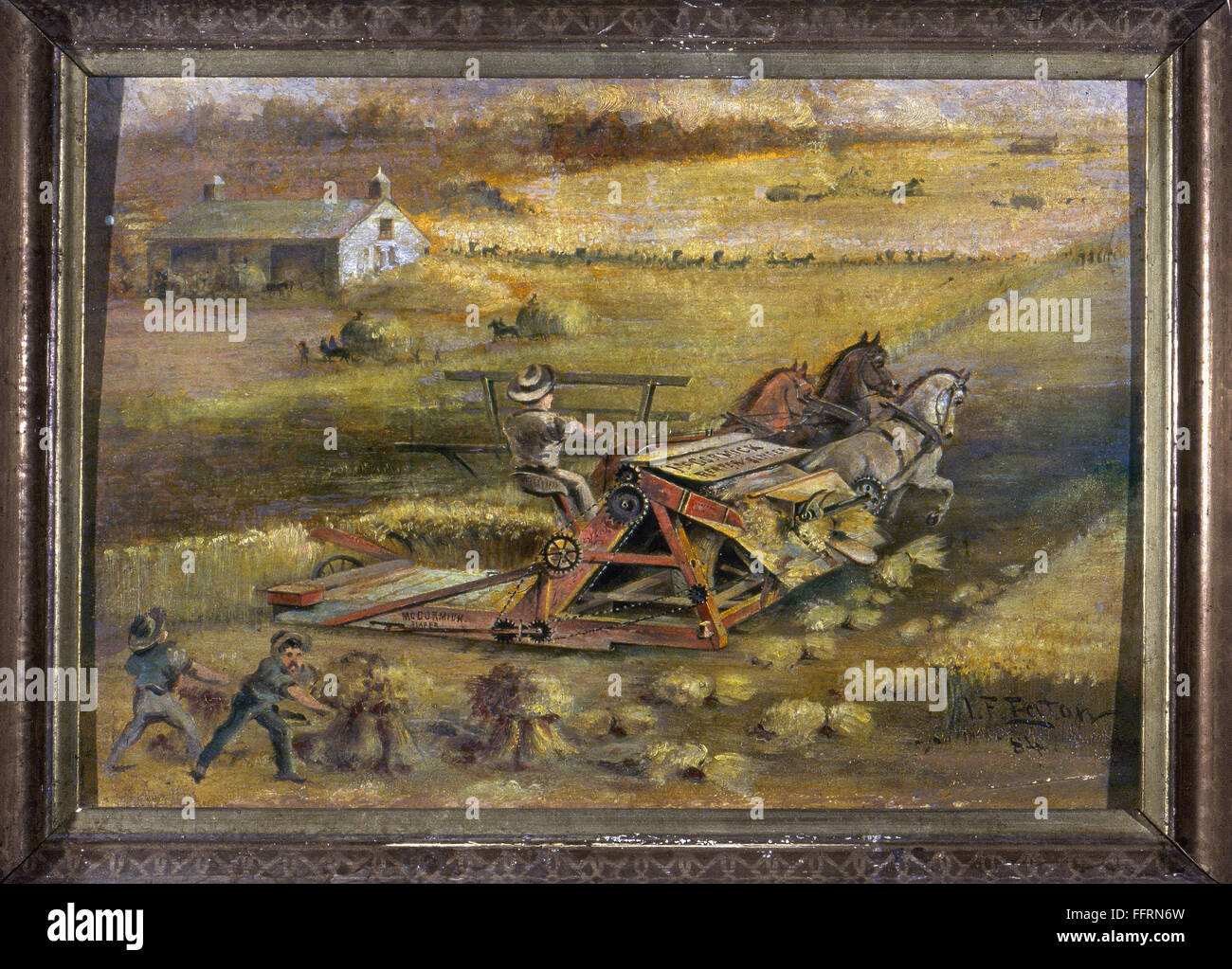 McCORMICK REAPER, 1884. /nDemonstration of a McCormick reaper and