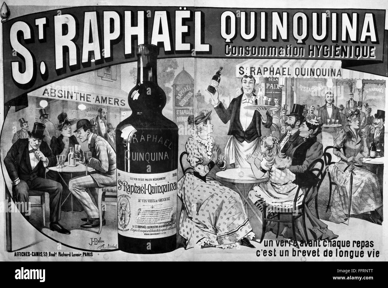 ST. RAPHAEL QUINQUINA. /nFrench lithograph poster by JosΘ Belon, 1891