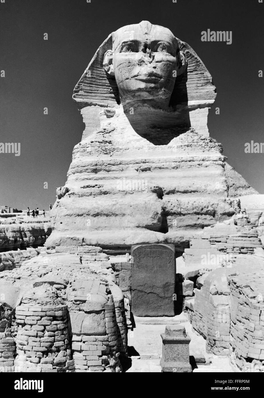 EGYPT GREAT SPHINX. /nFrontal view of the Great Sphinx at Giza with
