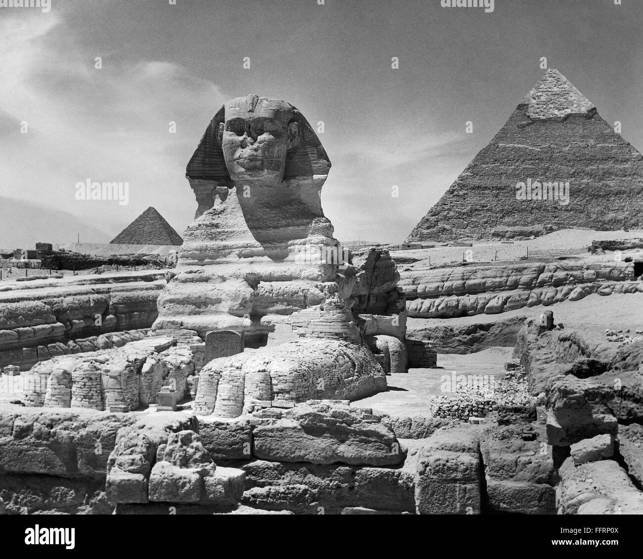 EGYPT GREAT SPHINX. /nThe Great Sphinx, with the dream stele of King