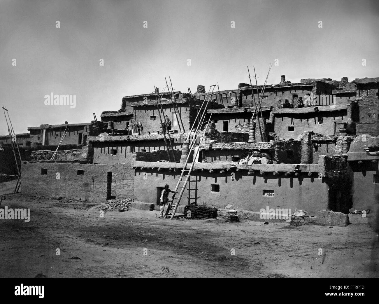NEW MEXICO ZUNI PUEBLO. /nSection of a Zuni pueblo village in New