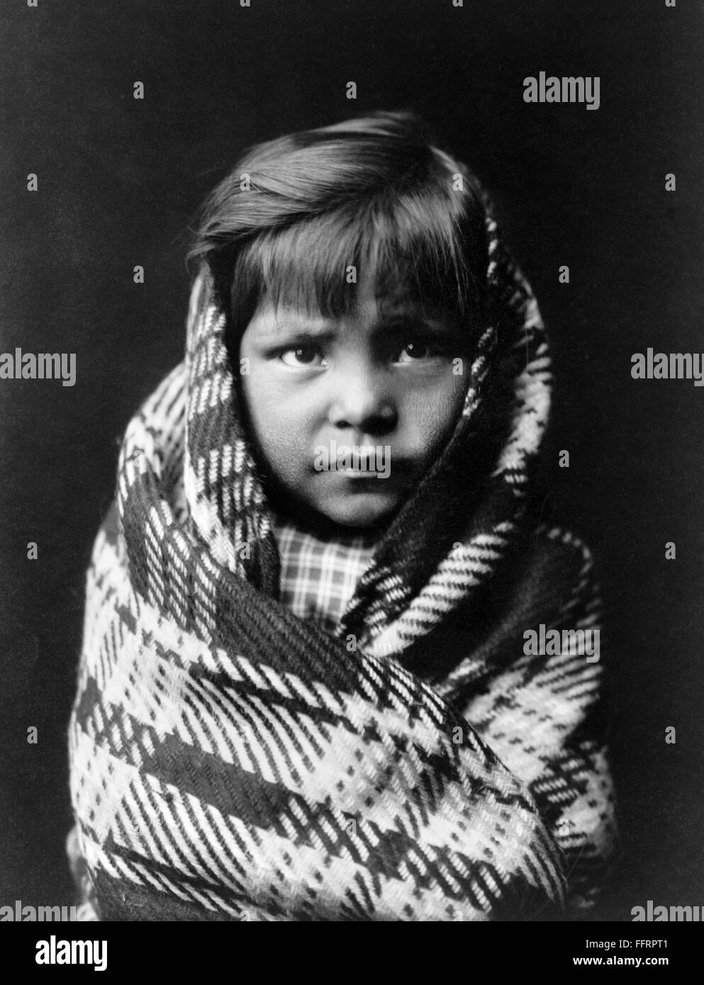 NAVAJO CHILD, c1905. /nA Navajo child wrapped in a blanket. Photograph