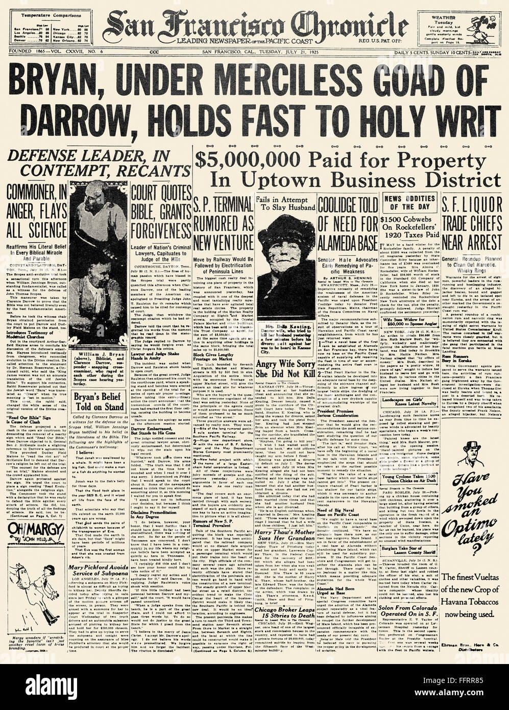 The Scopes Trial Newspaper Articles