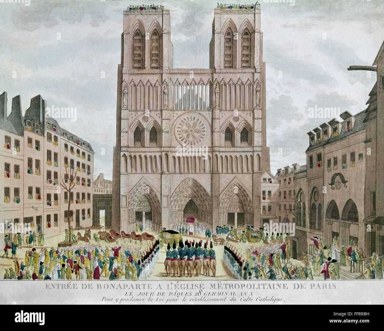 FRANCE CONCORDAT OF 1802. /nThe entry of Napoleon Bonaparte at Notre