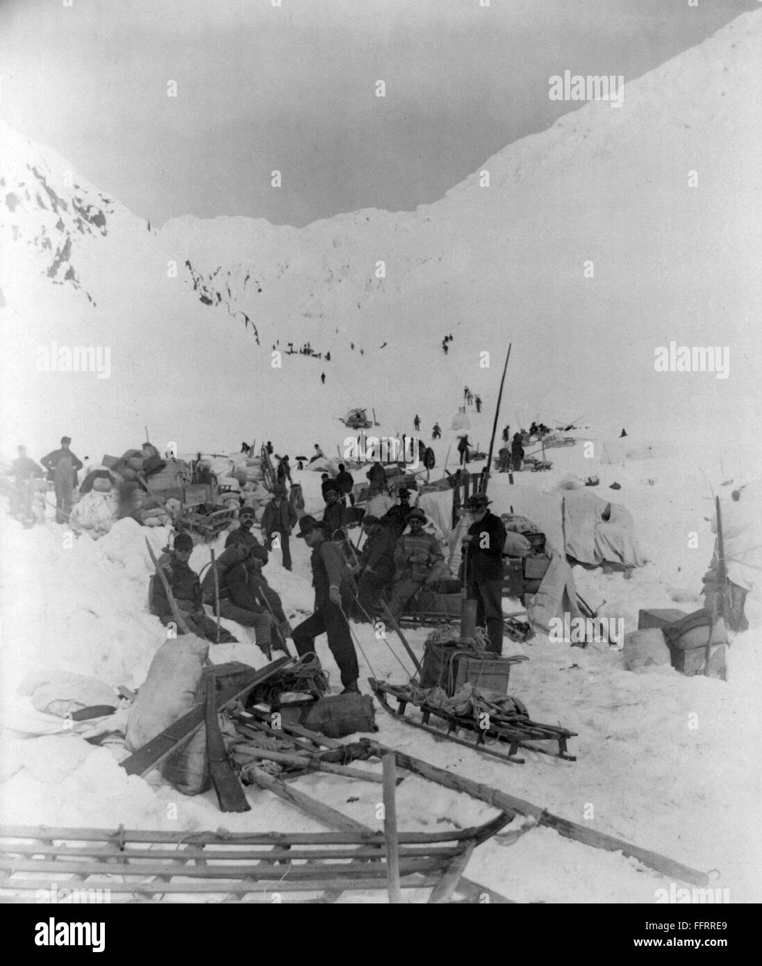 ALASKA GOLD RUSH, c1897. /nGold prospectors with supplies and