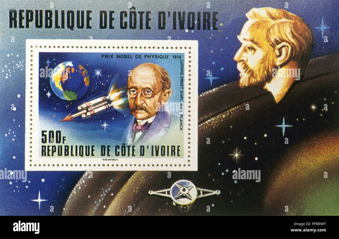 MAX PLANCK 1858 1947 nGerman Physicist Ivory Coast Postal Souvenir 