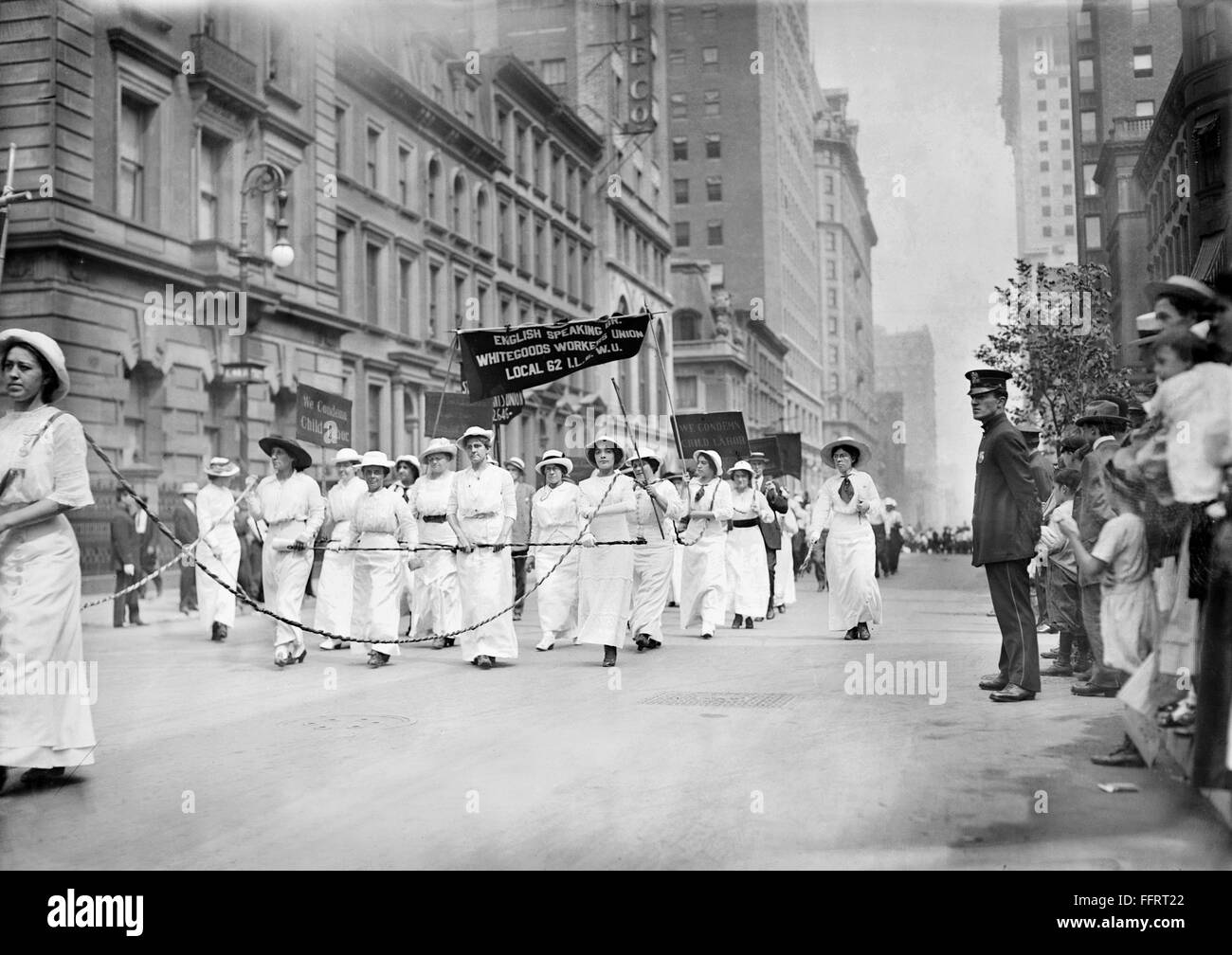 LABOR DAY PARADE, 1913. /nWomen union workers and child labor protesters marching in an American 