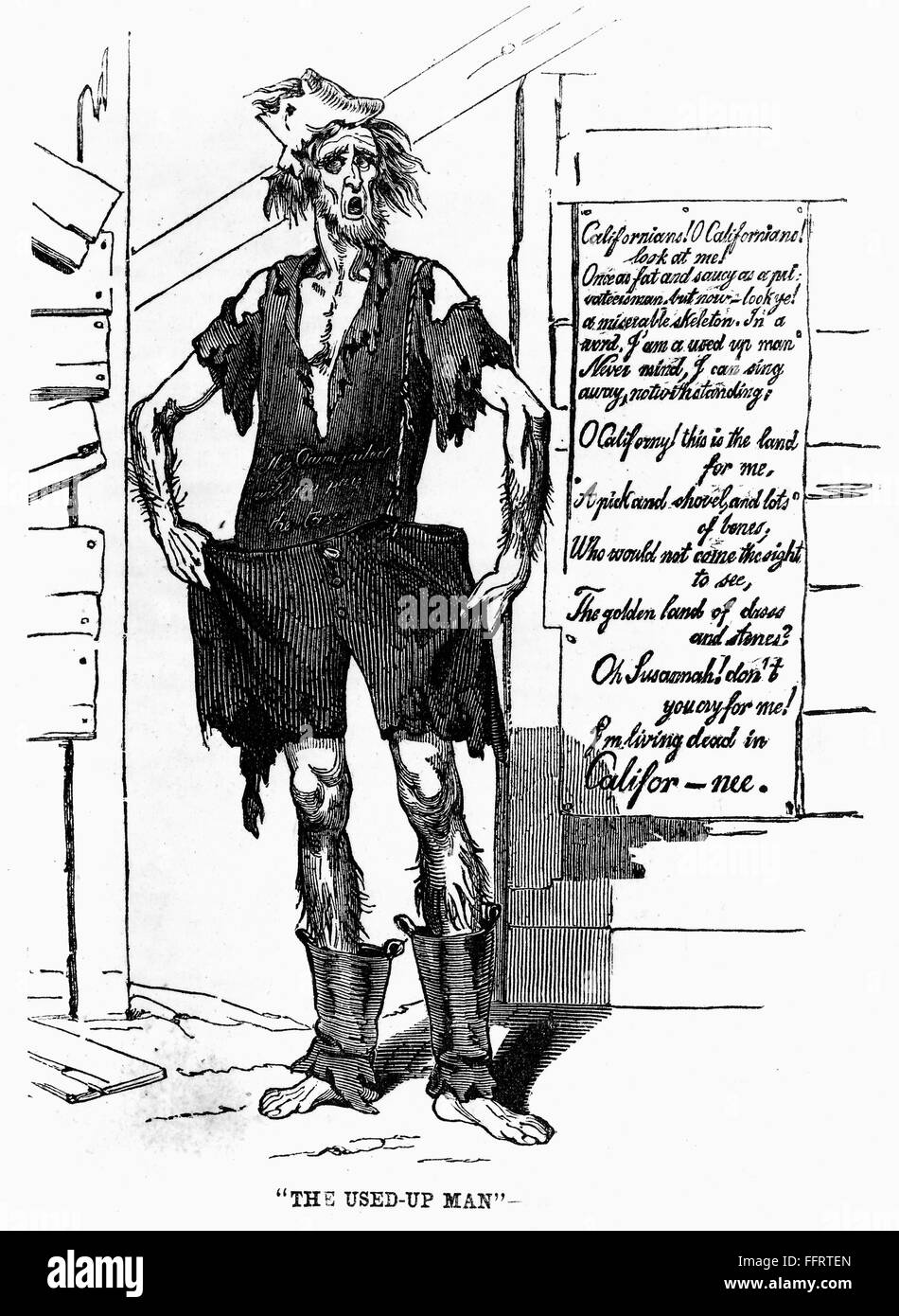GOLD RUSH CARTOON, 1853. /n'The UsedUp Man.' An unsuccssesful
