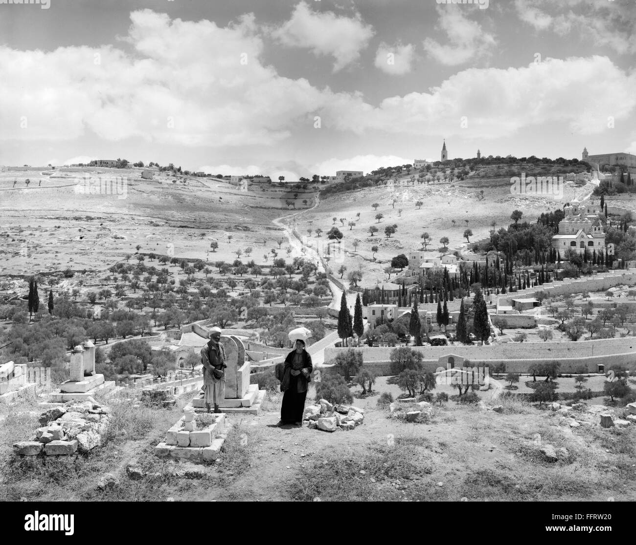 MOUNT OF OLIVES, c1900. /nView of the Garden of Gethsemane and the