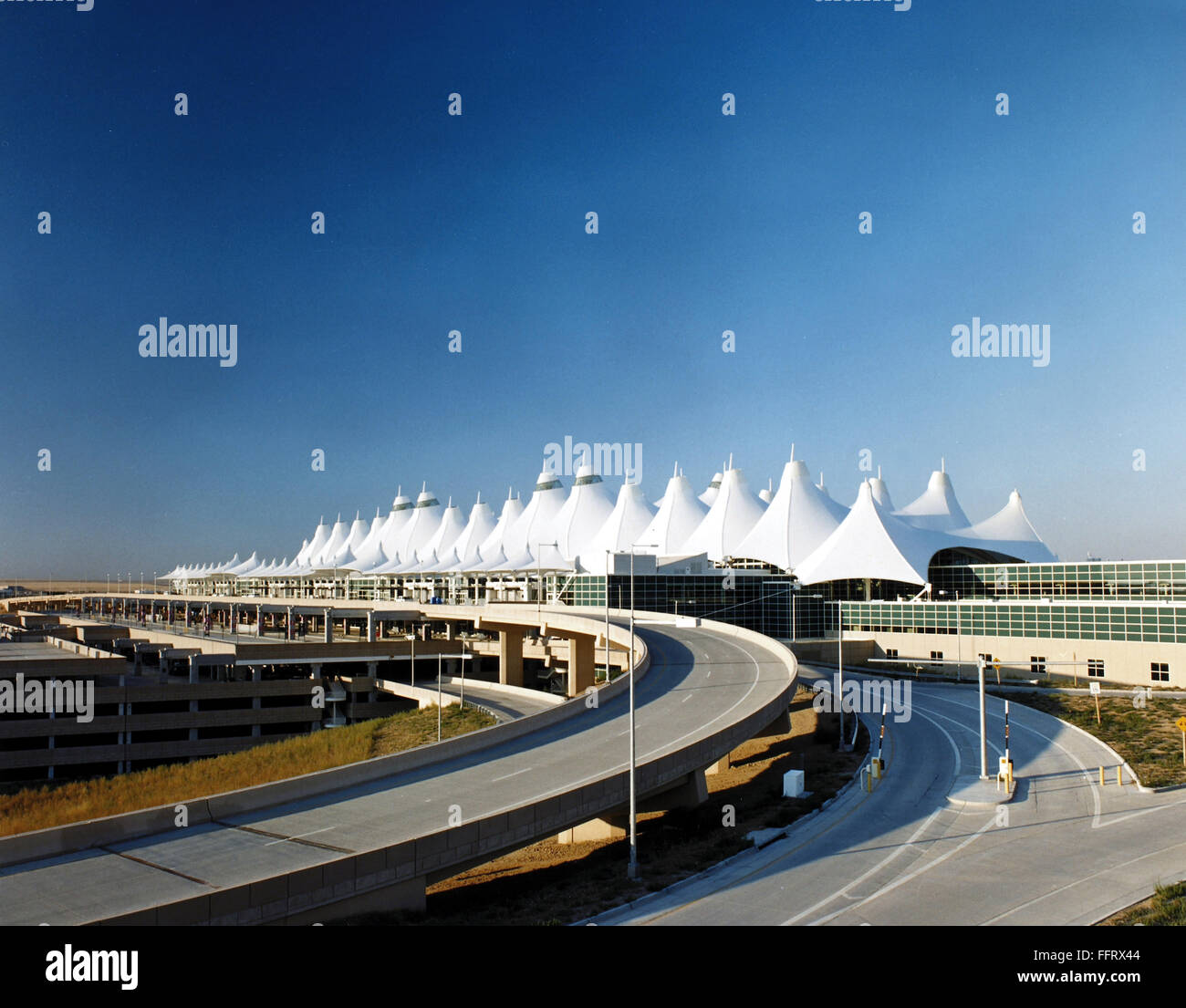 DENVER AIRPORT, c1995. /nExterior view of the Jeppesen Terminal