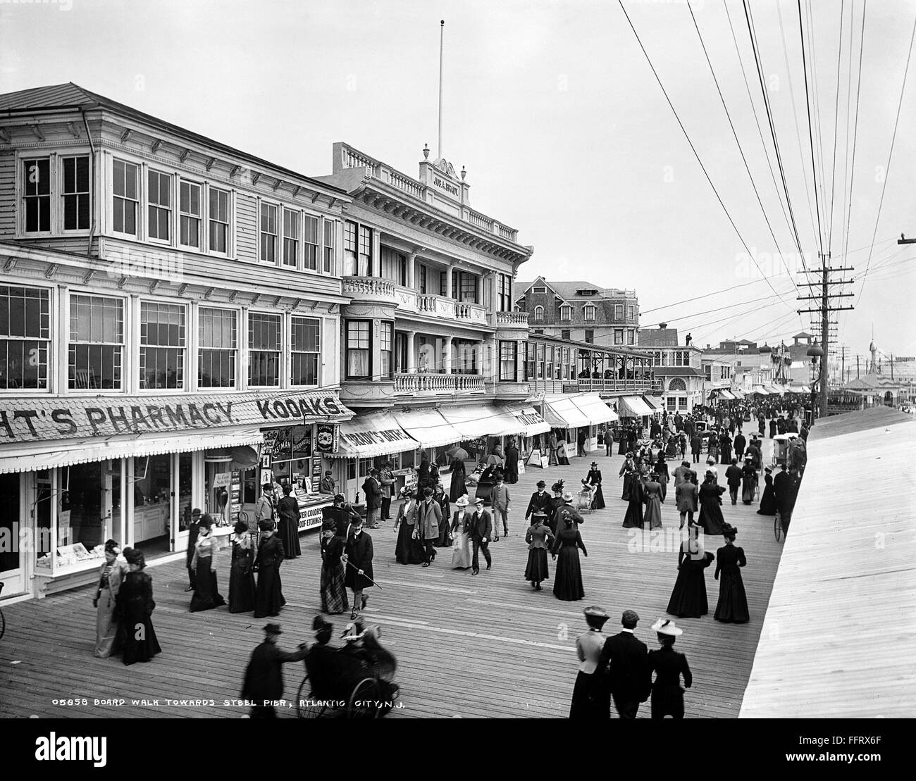 ATLANTIC CITY BOARDWALK. /nA view of the boardwalk towards Steel Pier