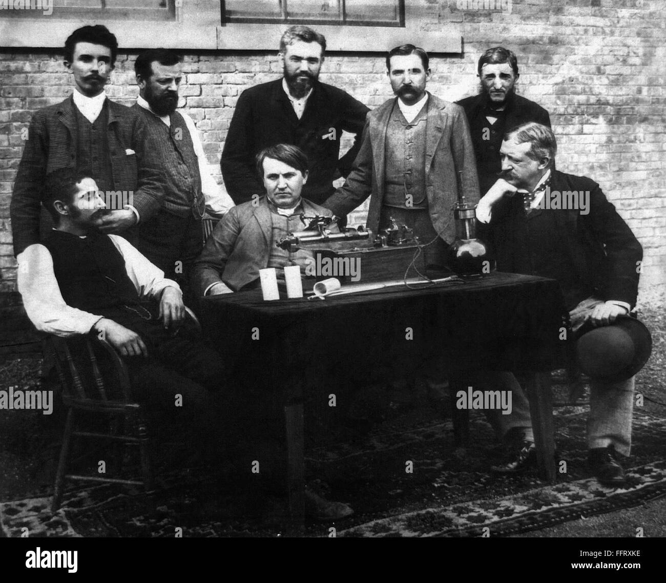 George Gouraud THOMAS EDISON (1847-1931). /nAmerican inventor. Photographed seated in ...