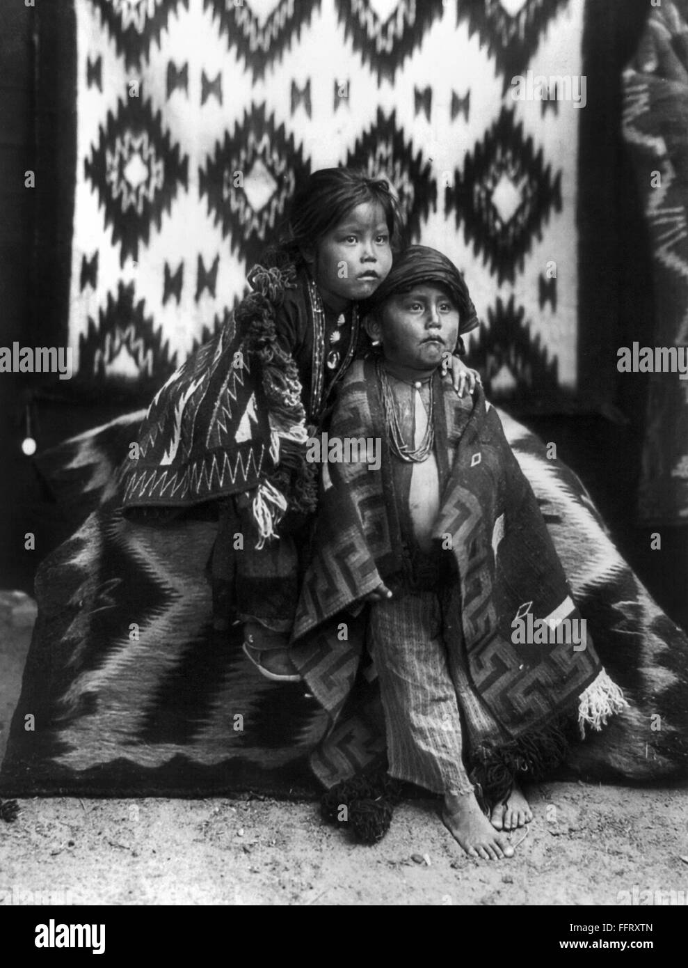 NAVAJO CHILDREN, c1915. /nA Navajo brother and sister. Photograph