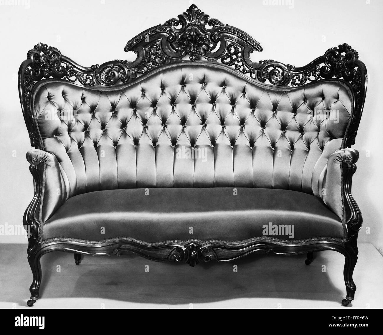 VICTORIAN SOFA, c1860. /nAmerican Victorian Rococo sofa attributed to