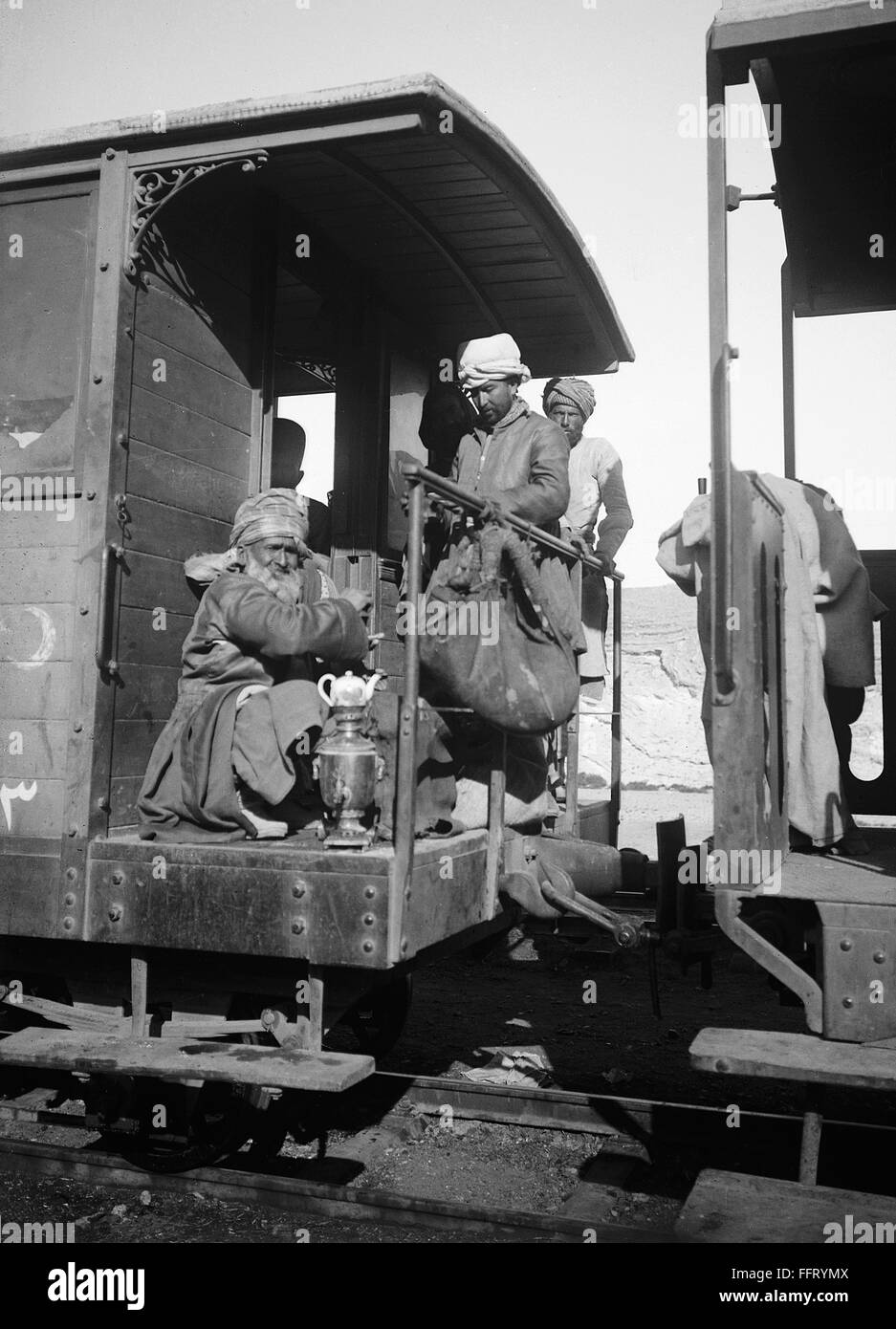 MECCA: PILGRIMS, c1910. /nMuslim pilgrims on a train to Mecca, Saudi ...