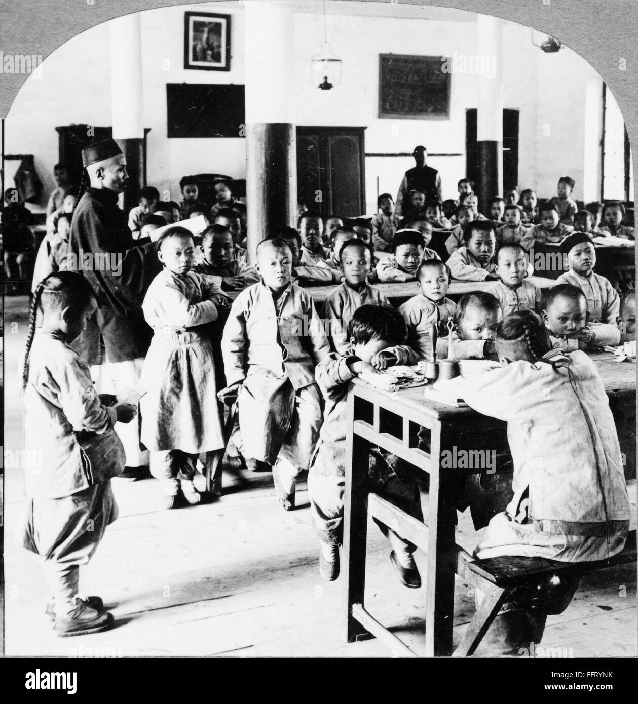CHINA: PEKING, c1926. /nA classroom with Chinese school children and ...