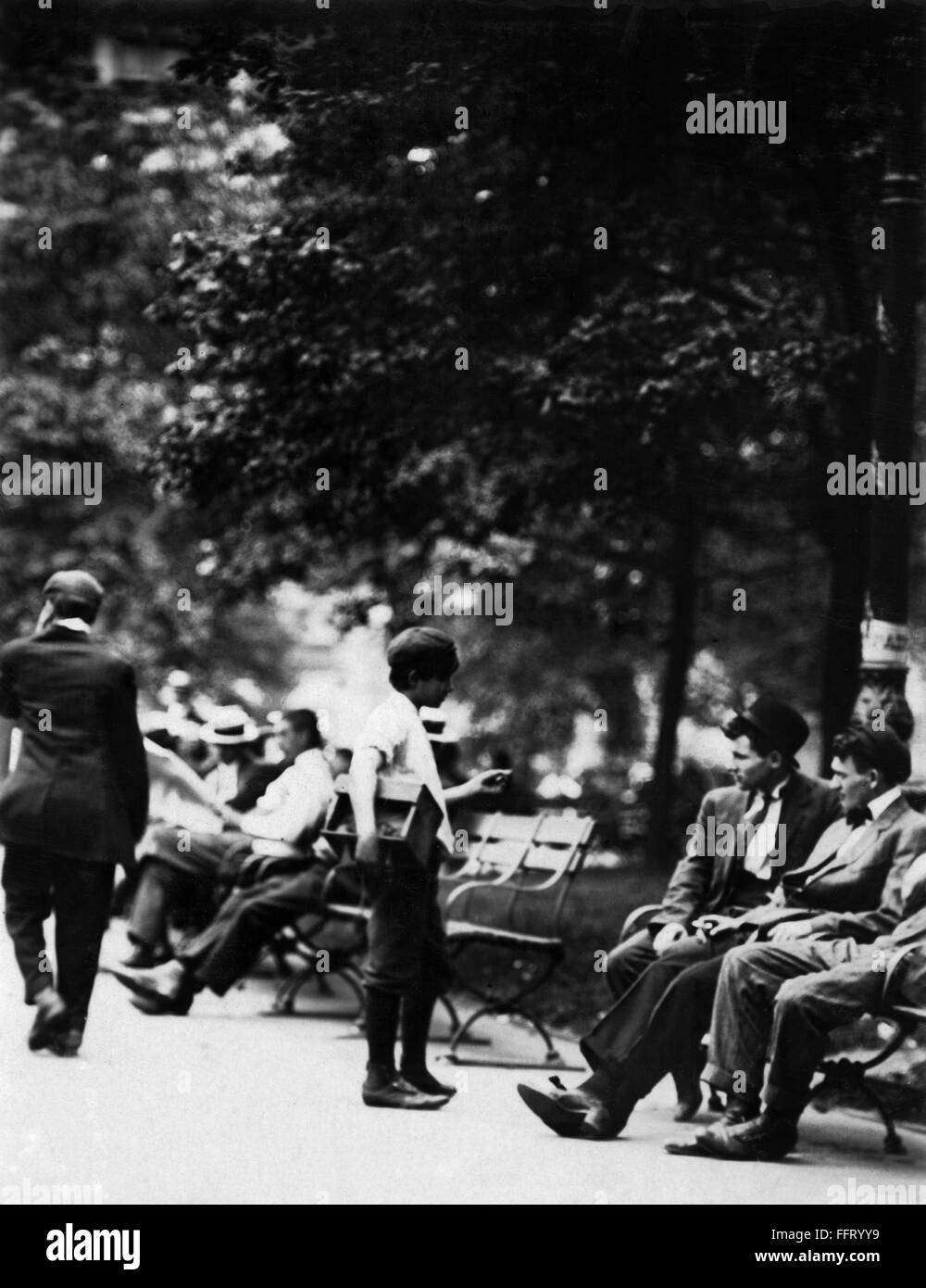 CHILD LABOR BOOTBLACK, 1910. /nA young bootblack in Union Square, New