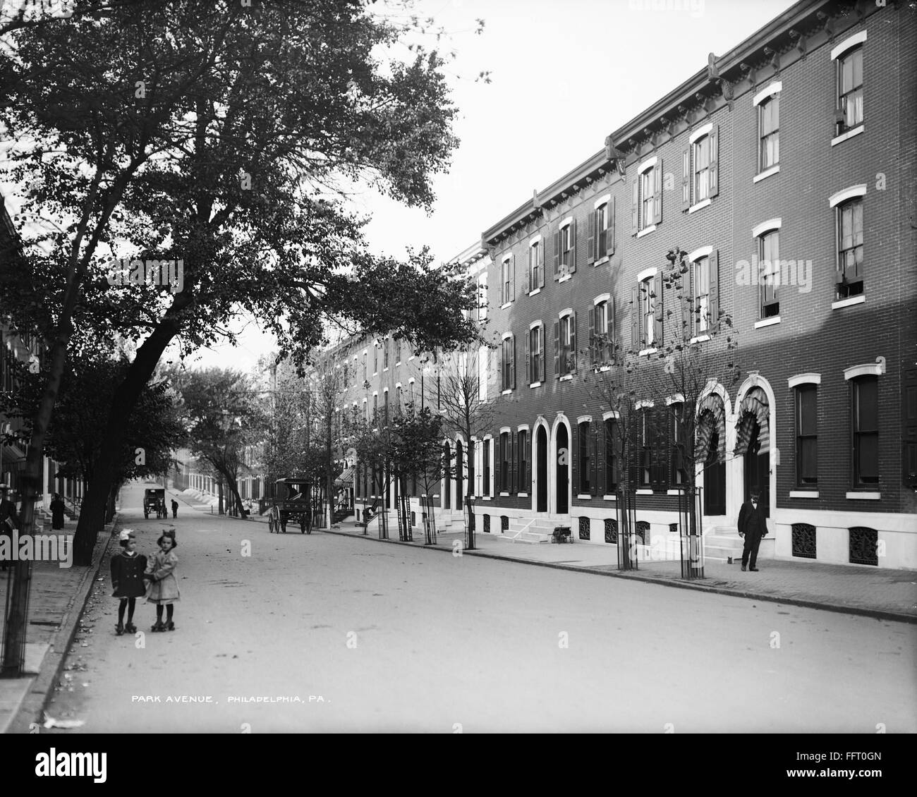PHILADELPHIA ROW HOUSE. /nA view of the row houses on Park Avenue in