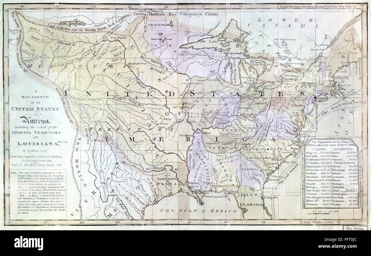 UNITED STATES MAP c1812 nMap - United States Map C1812 Nmap Of The United States Showing The Whole FFT0JC 