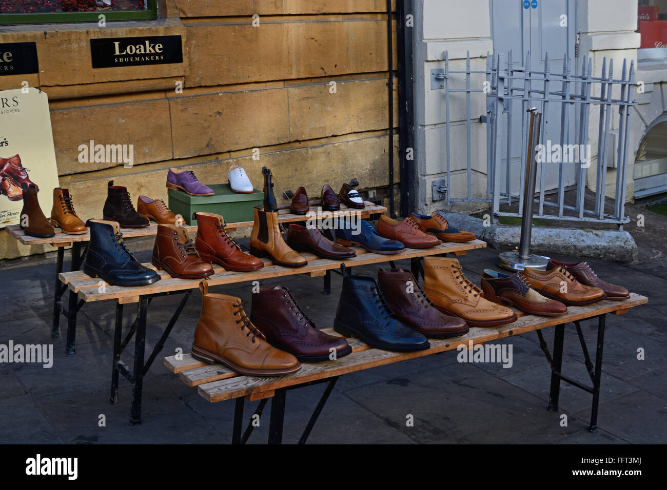 Shoe maker, Low Pavement, Nottingham, England. Stock Photo