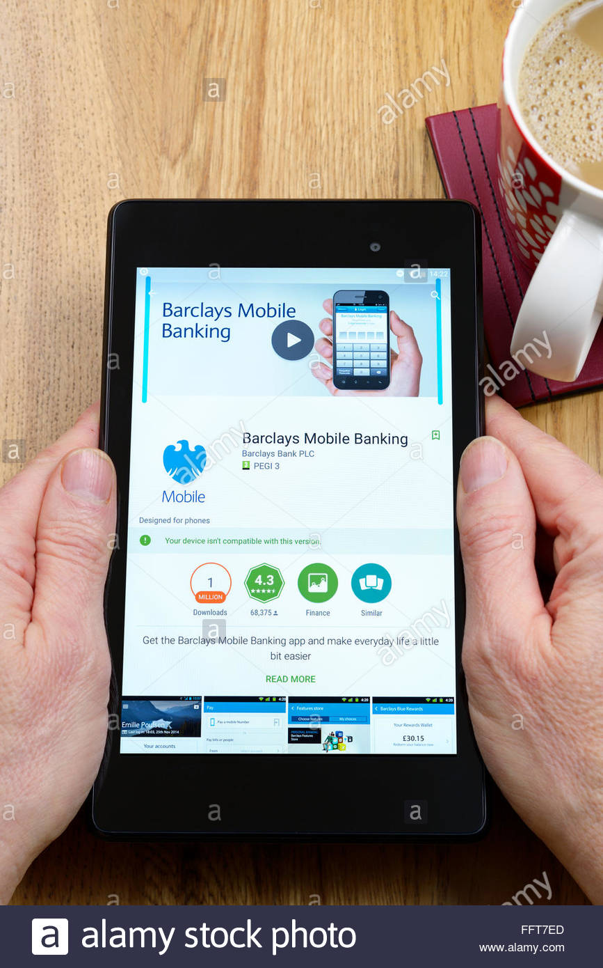 Barclays Banking App On An Android Tablet Pc Dorset England Uk