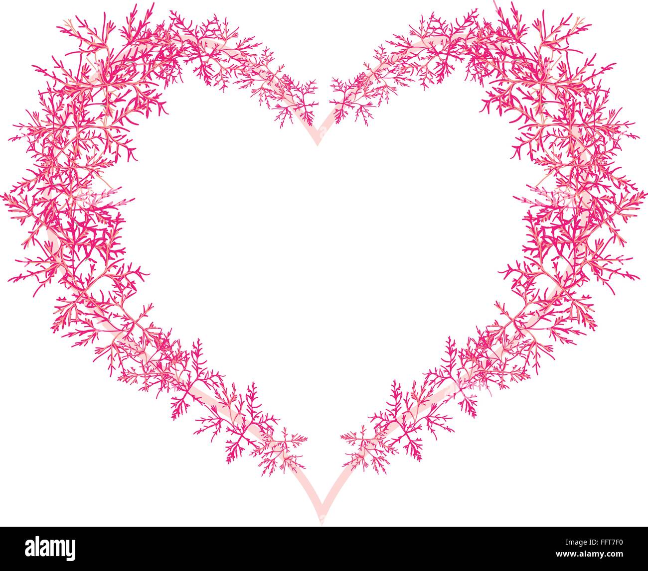 Love Concept, Illustration of Pink Flowers Forming in Heart Shape ...