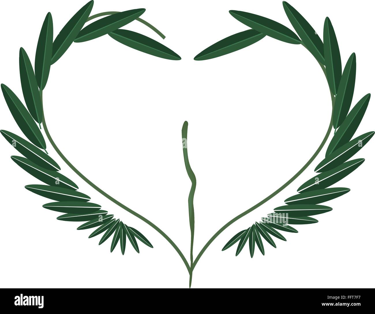 Love Concept, Illustration of Green Leaves Forming in Heart Shape ...