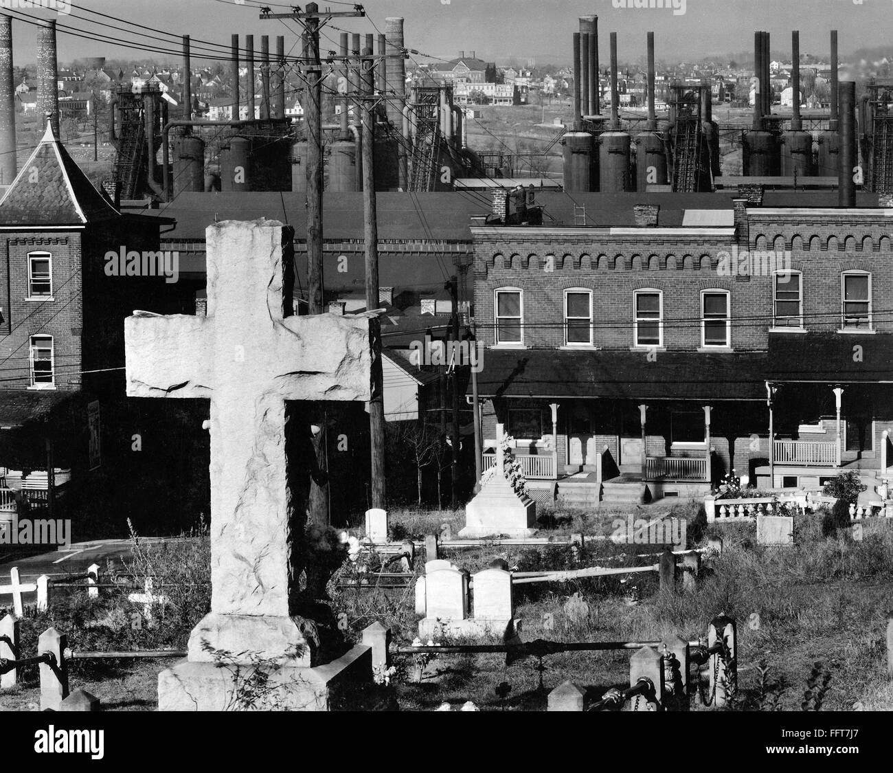 PENNSYLVANIA BETHLEHEM. /nGraveyard, housing and steel mills in