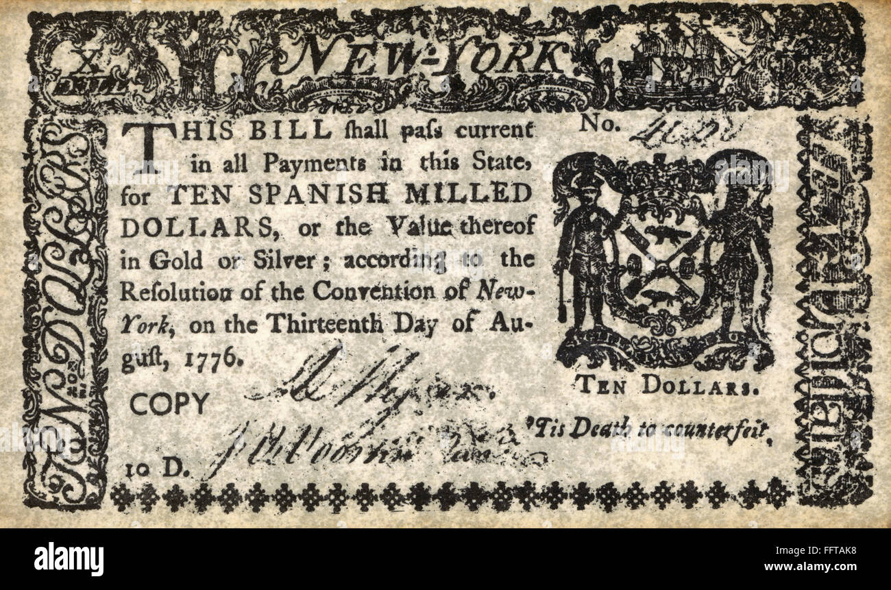 Nbill For Ten Spanish Milled Dollars Issued According To The Resolution Of The Convention Of New York Nbill For Ten Spanish Milled Dollars Issued According To The Resolution Of The Convention Of New York
