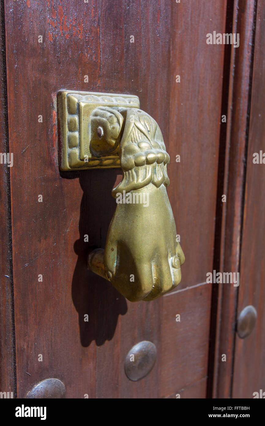 brass knocker on a door Stock Photo Alamy