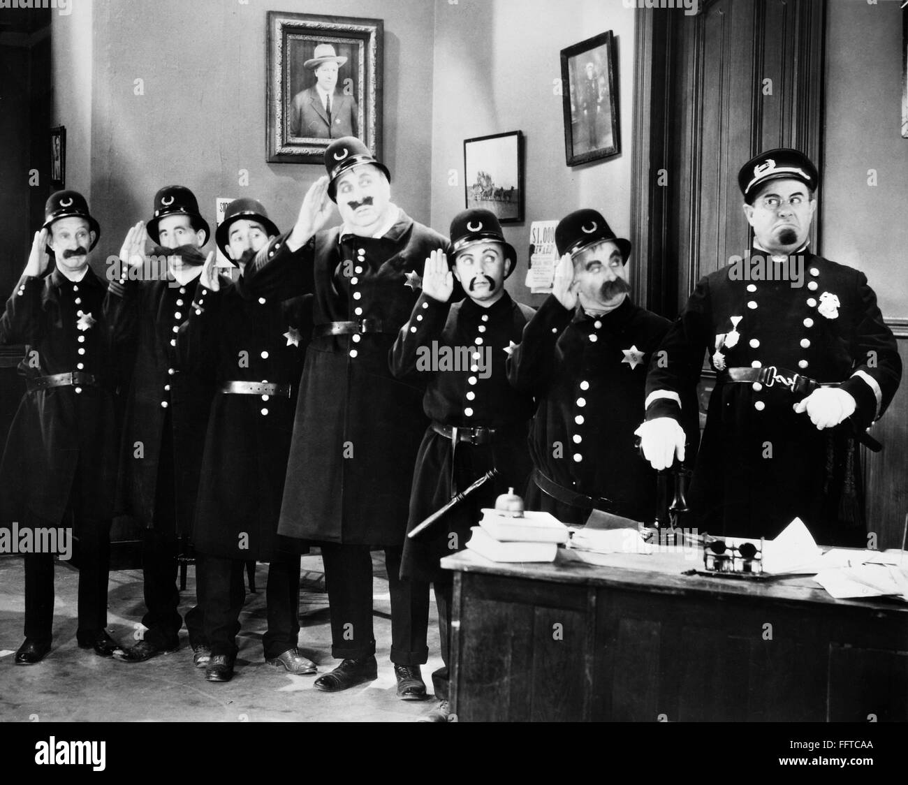 KEYSTONE COPS. /nScene from one of the Keystone Kobs comedies produced by Mack Sennett between 1912 and 1917. Stock Photo