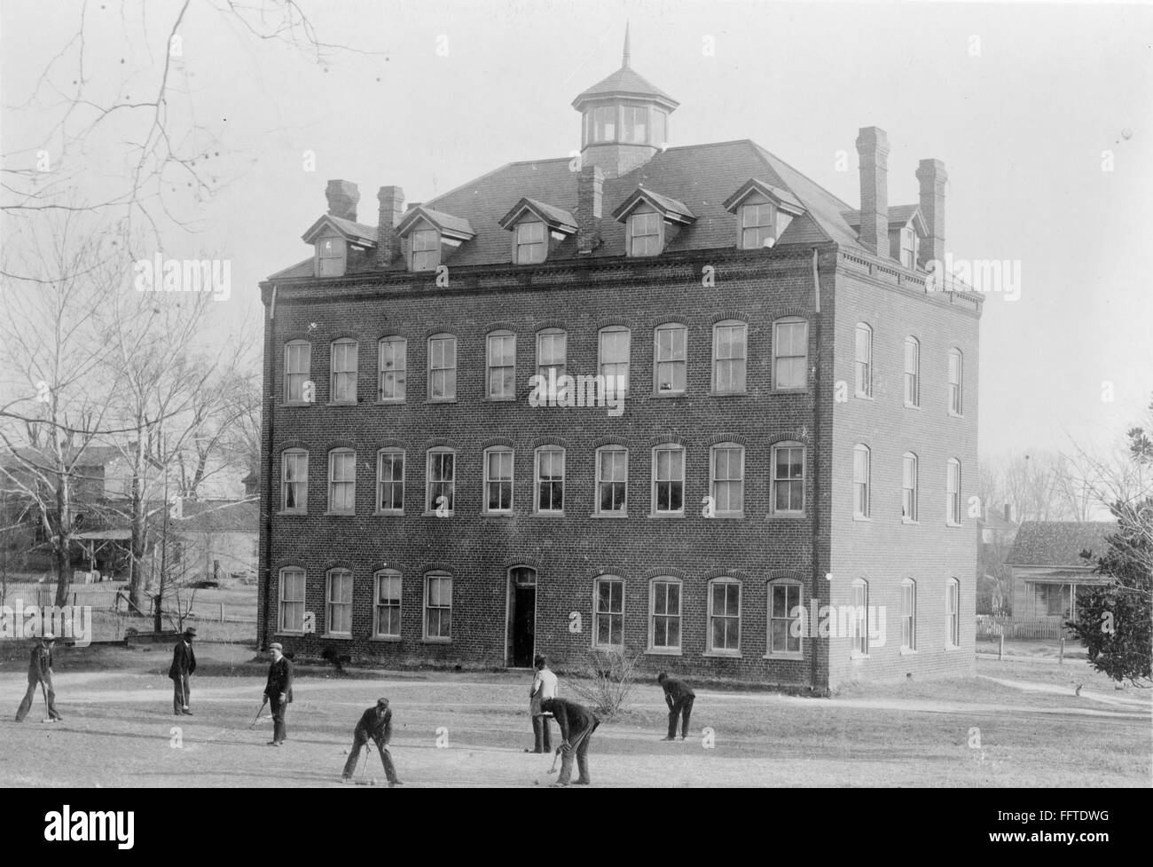 SHAW UNIVERSITY, c1899. /nAfrican American men playing croquet outside