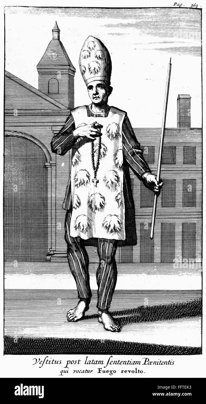 SPANISH INQUISITION. /nA victim of the Spanish Inquisition, wearing the ...