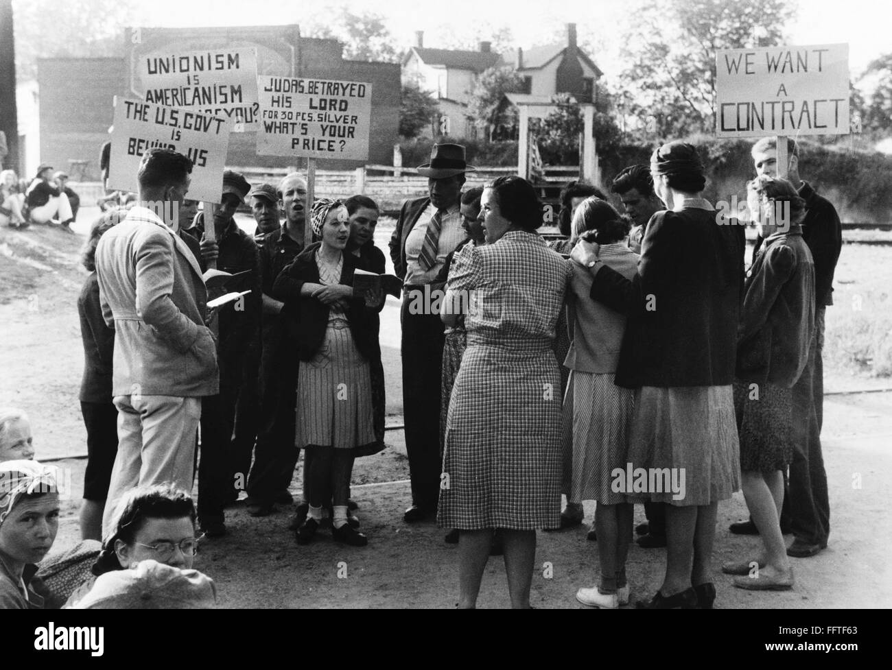 PICKETERS, 1941. /nStriking garment workers in a picket line